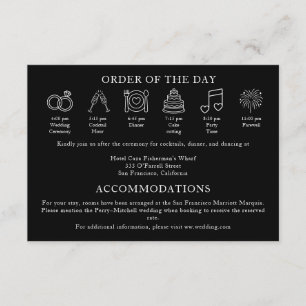 Modern Terracotta Burnt Orange Wedding Timeline Enclosure Card