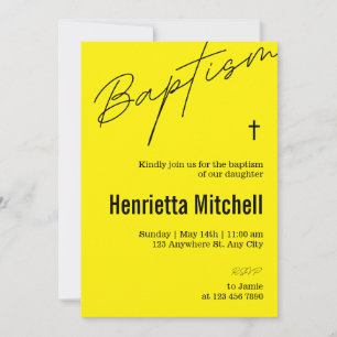  Modern Terracotta Calligraphy Baptism  Invitation
