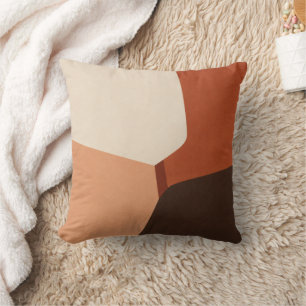Modern Terracotta Cream Minimal Geometric Throw Pi Cushion