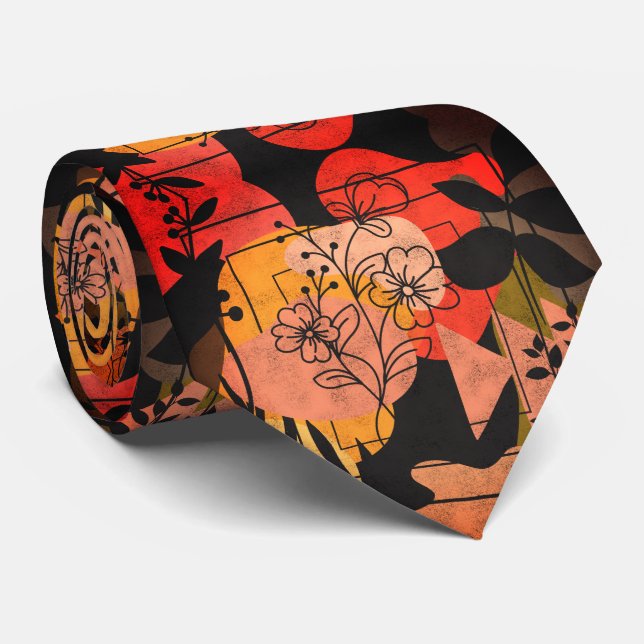 Modern Terracotta Dark Style Tie (Rolled)