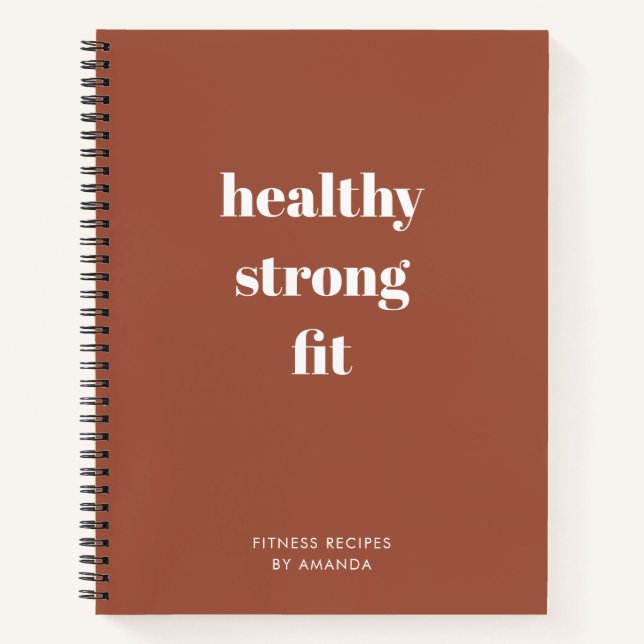 Modern Terracotta Diet Journal Fitness Recipes (Front)