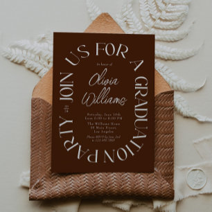 Modern Terracotta Double Arch Graduation Party Invitation