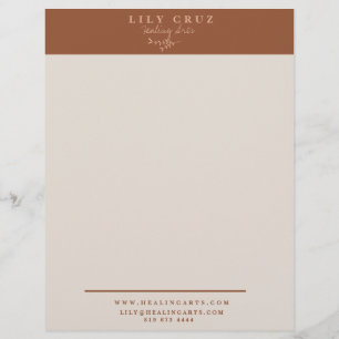 Modern TerraCotta Earth-Tone Personalised Custom Letterhead