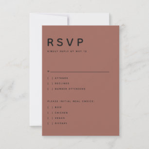 Modern Terracotta Editorial All Caps RSVP Card