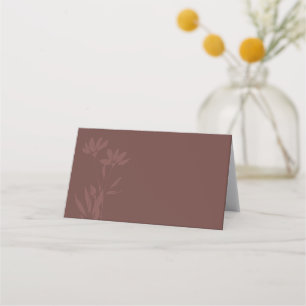 Modern Terracotta Floral Line Art Wedding Place Card