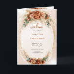 Modern Terracotta flowers burgundy pampas program Programme<br><div class="desc">How exciting! A modern terracotta flowers and burgundy pampas program wedding is a wonderful choice for a stylish and elegant celebration. The warm tones of terracotta and deep burgundy paired with the trendy addition of pampas grass create a cosy and romantic atmosphere. This choice is perfect for couples looking to...</div>