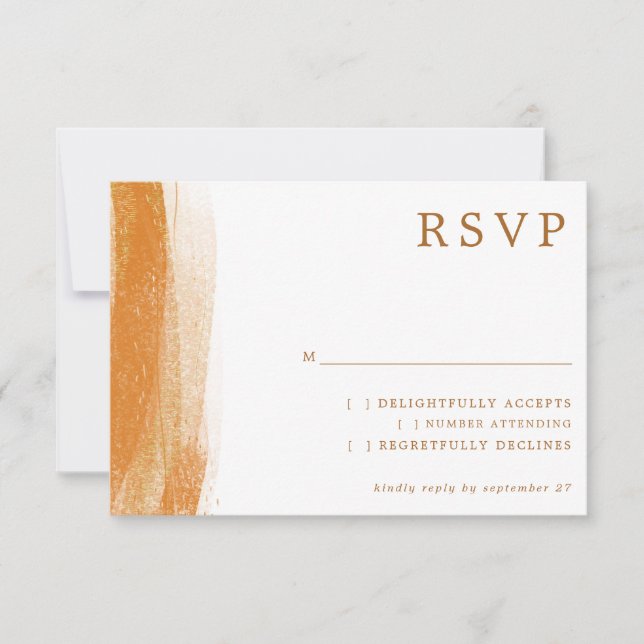 Modern Terracotta Gold Foil Boho Wedding RSVP Card (Front)