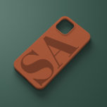 Modern terracotta initial minimal contemporary Cas<br><div class="desc">Modern terracotta rust initial monogram minimal contemporary phone case design.</div>