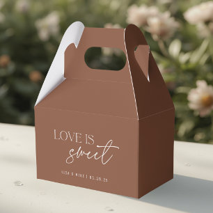 Modern Terracotta Love is Sweet Wedding Favour Box