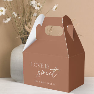 Modern Terracotta Love is Sweet Wedding Favour Box