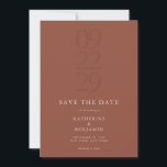 Modern Terracotta Minimalist Wedding Save The Date<br><div class="desc">Personalize your wedding save the date cards with this editable template. Features minimal elegant typography design in terracotta color.</div>
