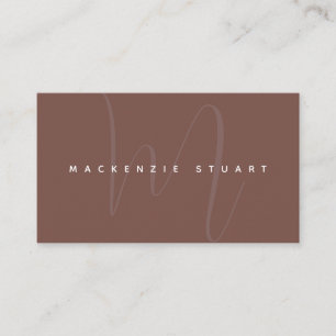 Modern Terracotta Monogram QR Code Professional Business Card