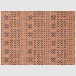 Modern Terracotta Mudcloth African Pattern Tissue Paper