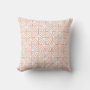Modern Terracotta Orange Abstract Arch Geometric T Cushion