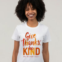 Modern Terracotta Orange Give Thanks Brush Script