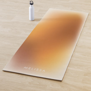 Modern Terracotta Orange Ombre Gradient Fitness Yoga Mat
