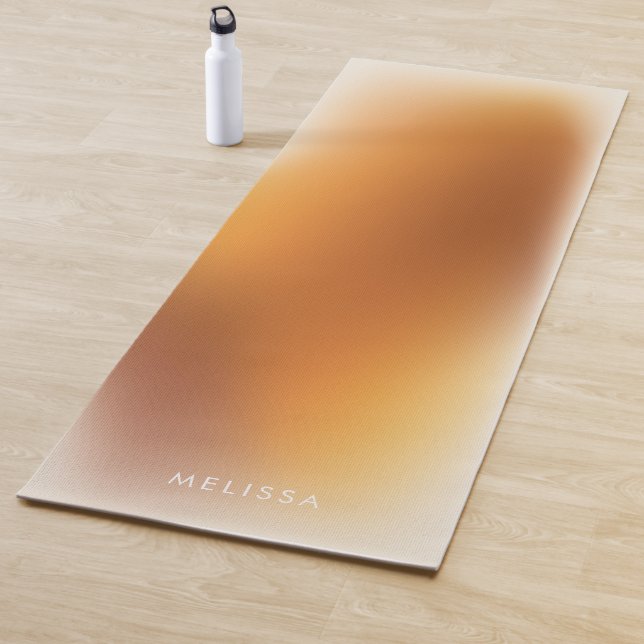 Modern Terracotta Orange Ombre Gradient Fitness Yoga Mat (In Situ)