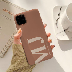Modern Terracotta Personalised Monogram  iPhone 15 Case