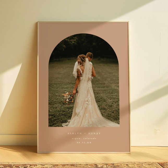 Modern Terracotta Photo Arch Wedding Couple Poster (Creator Uploaded)