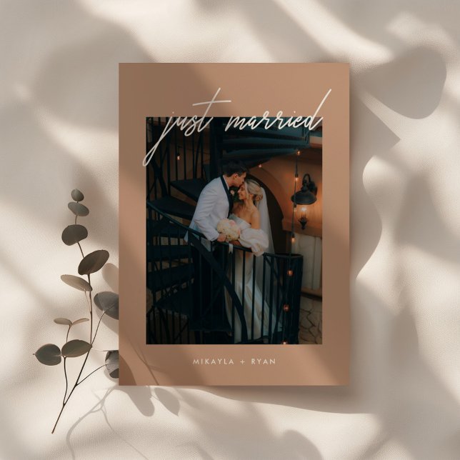 Modern Terracotta Photo Wedding Elopement Announcement (Creator Uploaded)