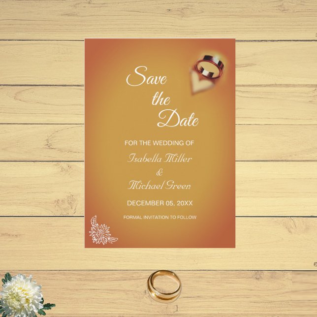Modern Terracotta Romantic Wedding Save the Date Card (Creator Uploaded)