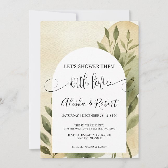 Modern Terracotta & Sage Couples Shower Invitation (Front)