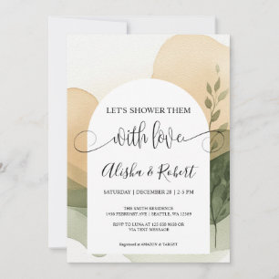 Modern Terracotta & Sage Couples Shower Invitation
