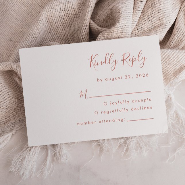 Modern Terracotta Script Wedding RSVP Card (Creator Uploaded)