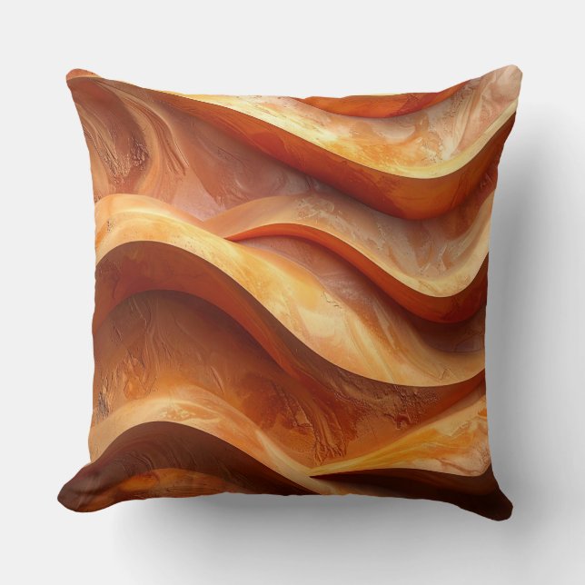 Modern Terracotta Sculptural Sandstone Pillow (Front)