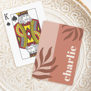 Modern terracotta shades vertical name botanical playing cards