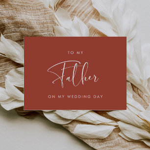 Modern terracotta To my father on my wedding day Invitation
