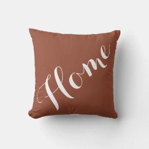 Modern Terracotta Typography Home Cushion