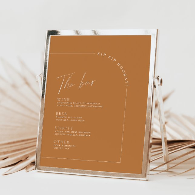 Modern Terracotta Wedding Bar Menu (Creator Uploaded)