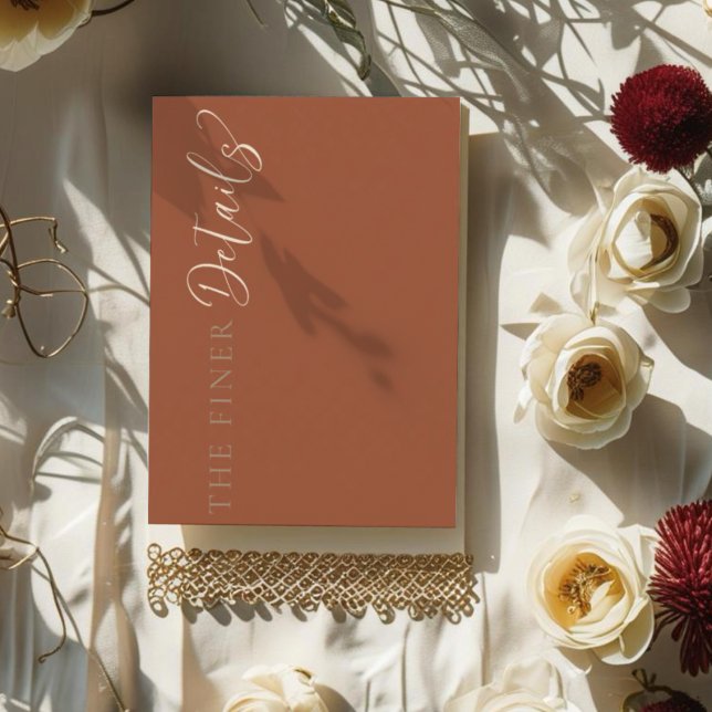 Modern Terracotta Wedding Details Enclosure Card (Creator Uploaded)