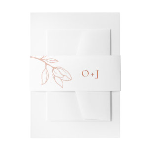 Modern Terracotta Wedding Invitation Belly Band