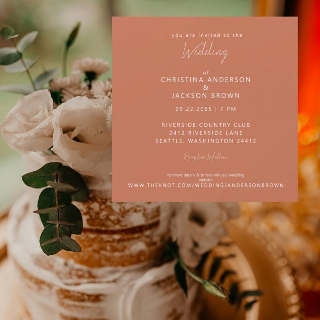 Modern Terracotta Wedding  Magnetic Invitation (Creator Uploaded)