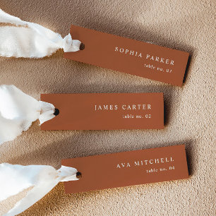 Modern Terracotta Wedding Name Place Cards