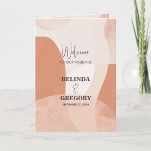 Modern Terracotta Wedding Order of Service Programme