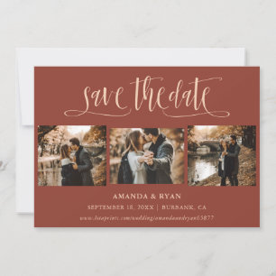 Modern Terracotta Wedding Photo Save The Date
