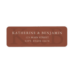 Modern Terracotta Wedding Return Address