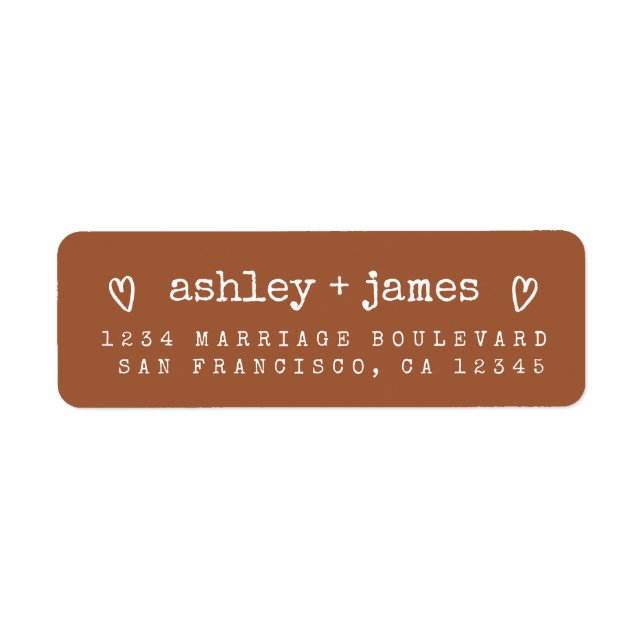 Modern TerraCotta Wedding Return Address (Front)