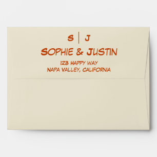 Modern Terracotta Wedding Return Address Envelope