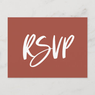 Modern Terracotta Wedding RSVP Postcard