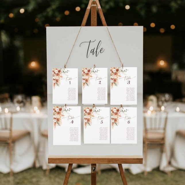 Modern Terracotta Wedding Table Number Card (Creator Uploaded)