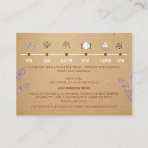 Modern Terracotta Wedding Timeline Details Enclosure Card