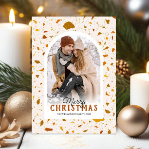 Modern Terrazzo Christmas Photo Holiday Card