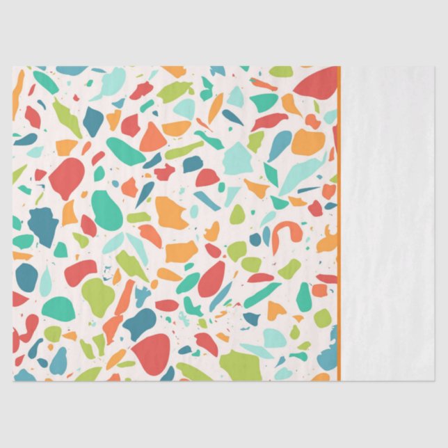 Modern Terrazzo Colourful Architectural Design Tissue Paper (Front)