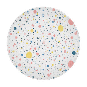 Modern Terrazzo Confetti Dots Pattern Pastel Cutting Board