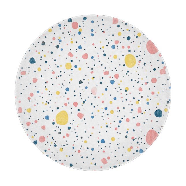 Modern Terrazzo Confetti Dots Pattern Pastel Cutting Board (Front)