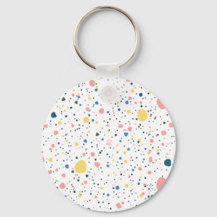 Modern Terrazzo Confetti Dots Pattern Pastel Key Ring